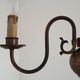 French Vintage Old Aged Bronzed Metal 3 Light Flemish Style Chandelier 4804