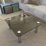 Square smoked glass coffee table