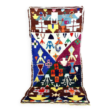 Moroccan Berber carpet Boucherouite 273 x 124 cm Excellent condition