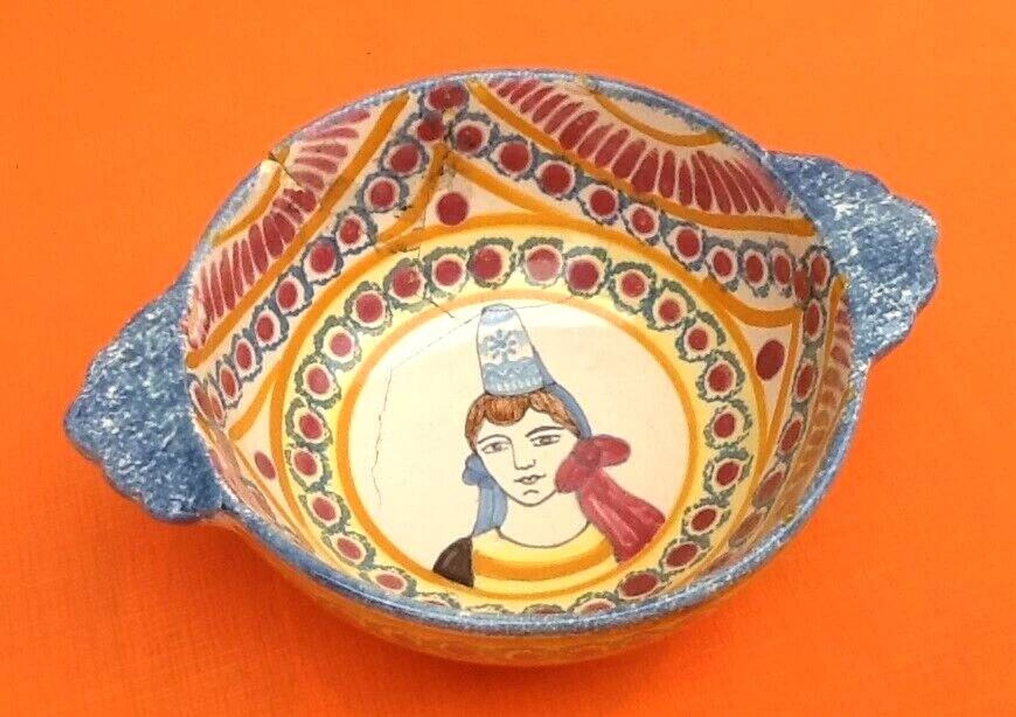 2 old ear bowls Faience from Quimper Henriot Quimper