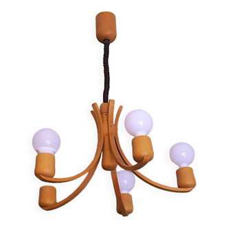 Danish variable height chandelier with 5 arms, 1970s