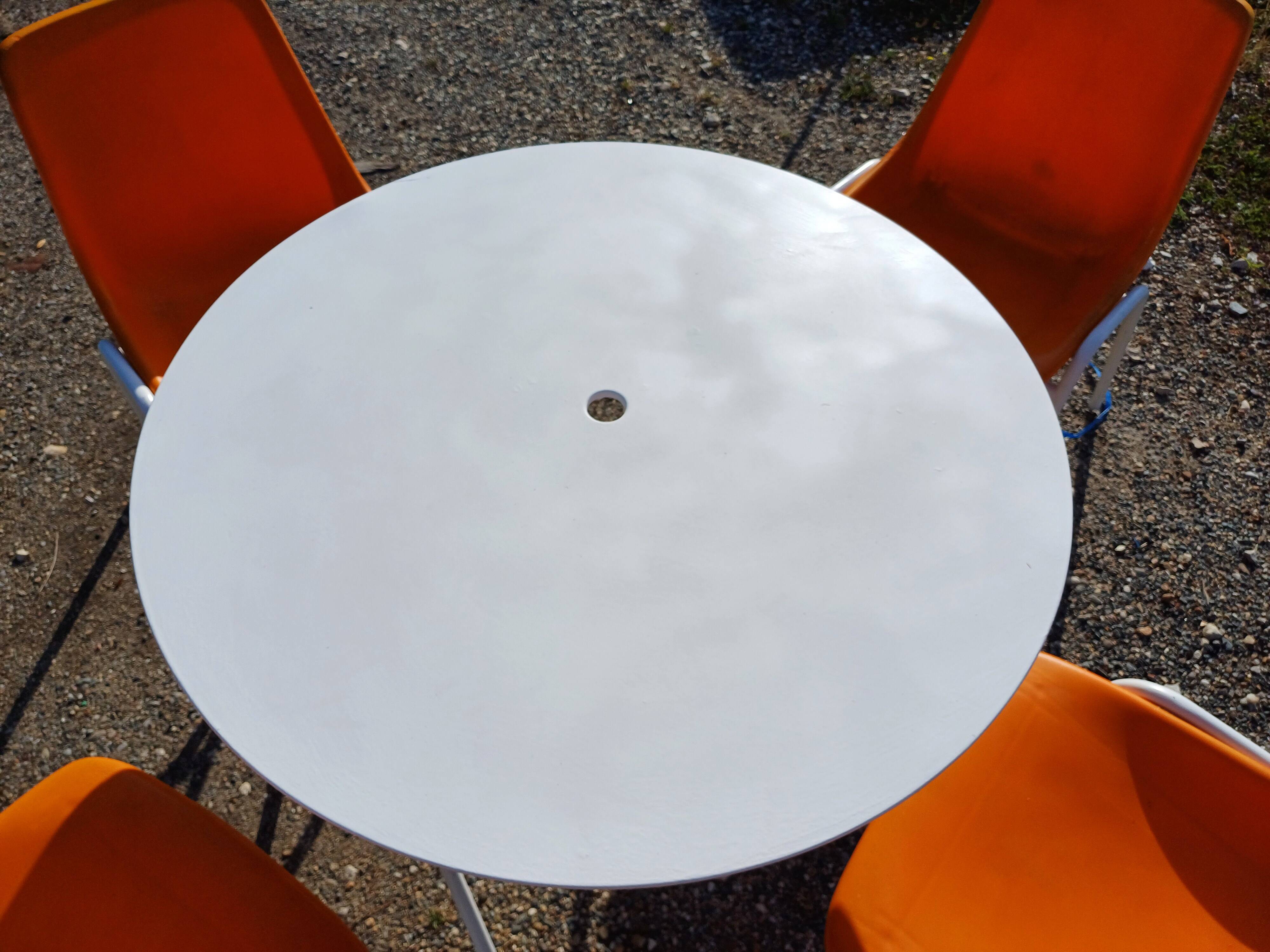 Vintage iron and plastic garden furniture