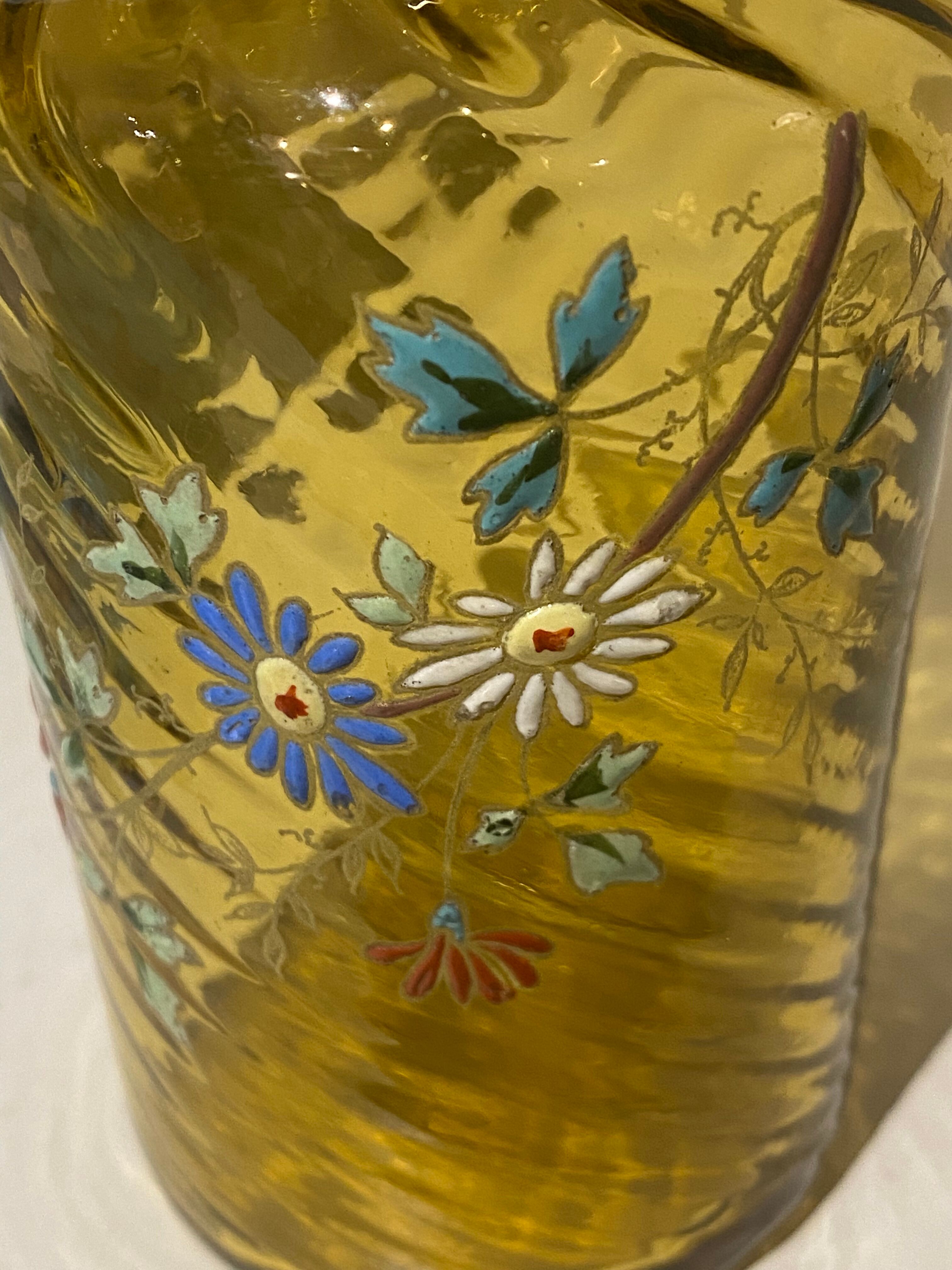 2 painted and enamelled turned glass bottles Napoleon III 3