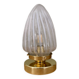 Lampe à poser globe vintage art déco en verre laiteux