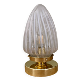 Lampe à poser globe vintage art déco en verre laiteux