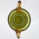 Enamelled green glass vase