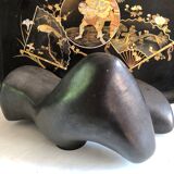 Black Ceramic/Female Nude/signed Tim Orr 1961/Mid century/Vintage
