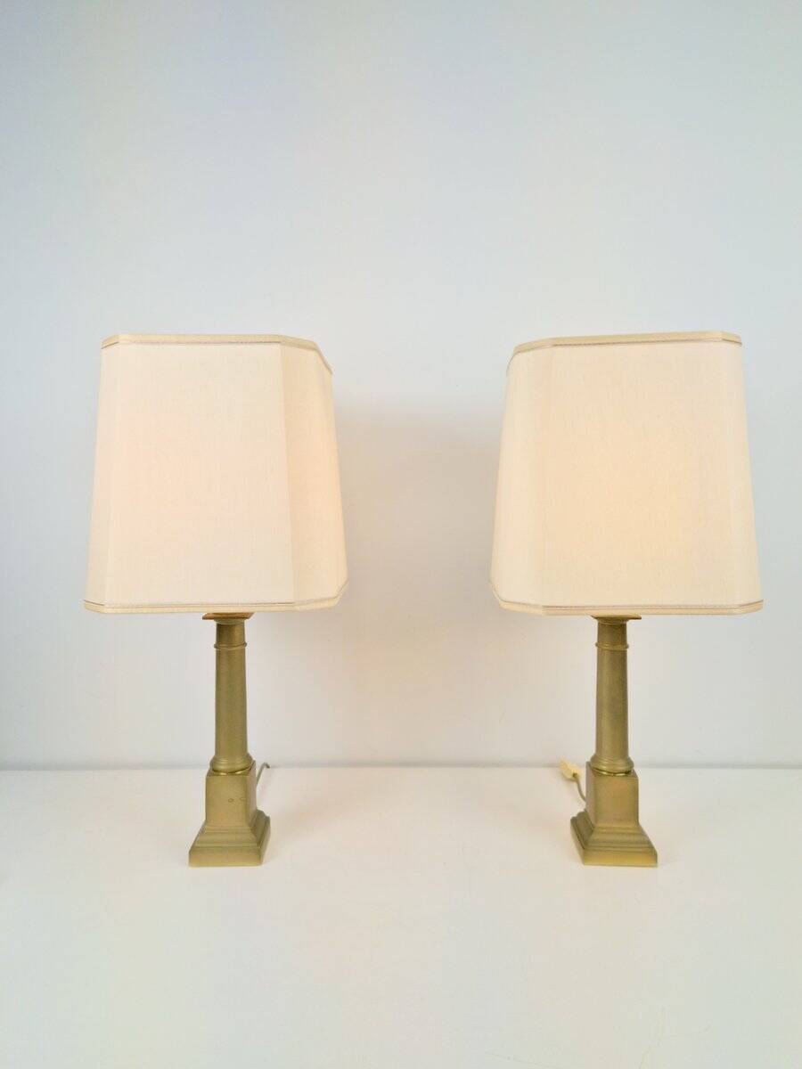 Neoclassical Empire Brass Table Lamp, France, 1960, Set of 2