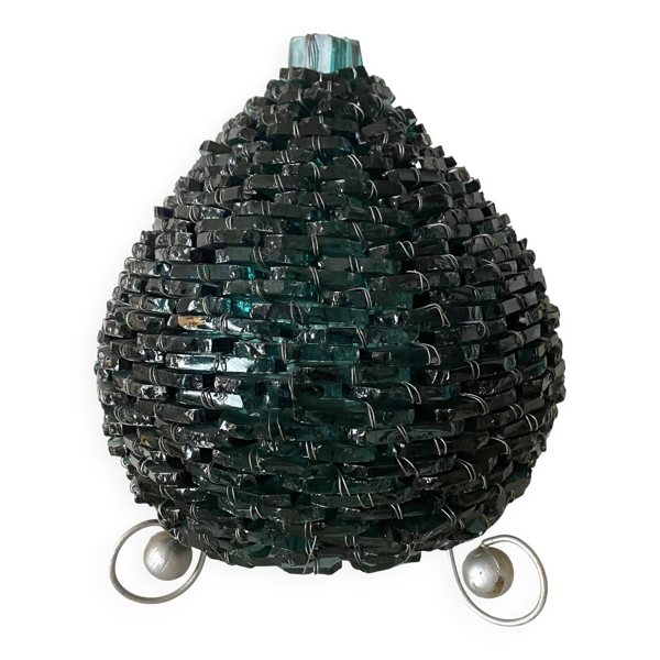 Lampe en verre empilé, esprit Murano, années 60-70