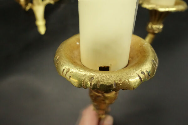 Pair of Louis XVI style torch lamps