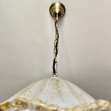 Suspension Murano frosted glass with orange splashes