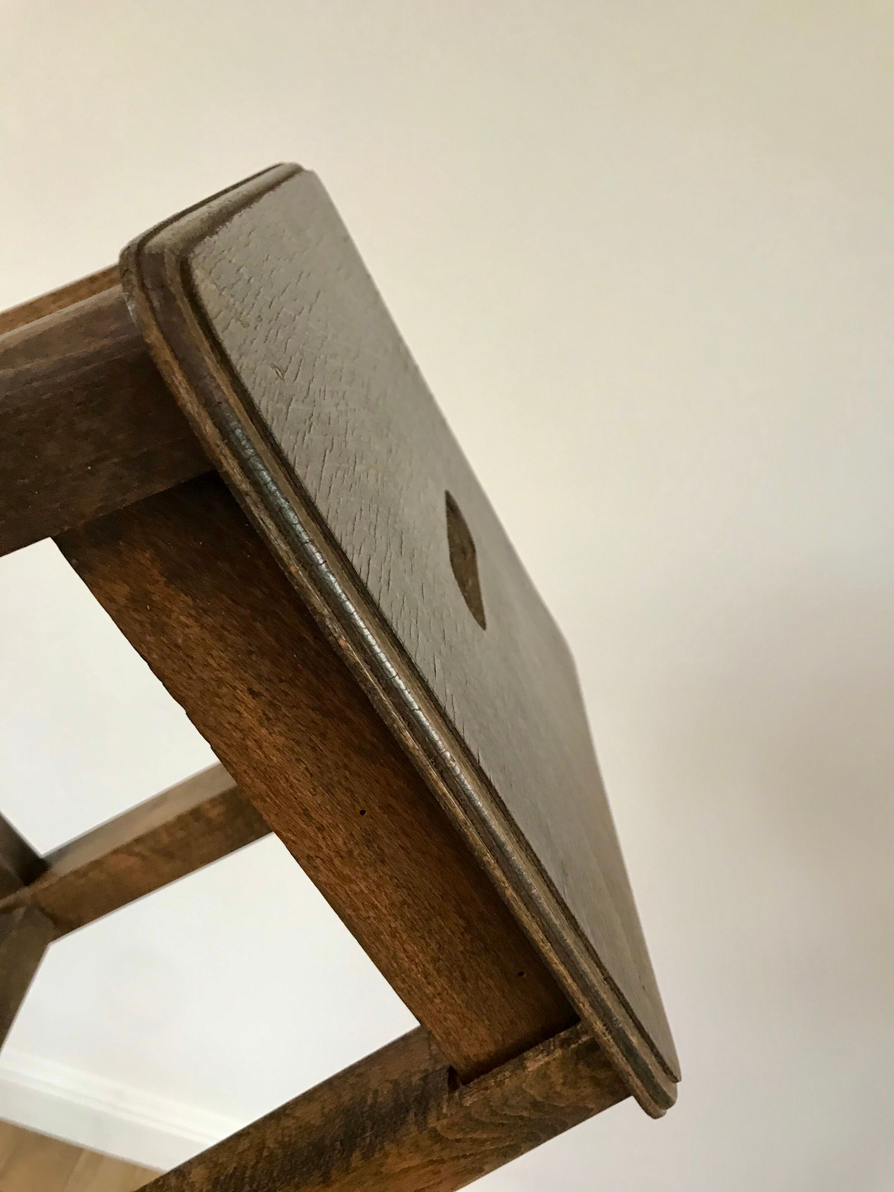 1950s wooden workshop stool