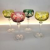 Box of 4 Val Saint Lambert "Berncastel" no. 204 Roemer glass – Belgium 1905