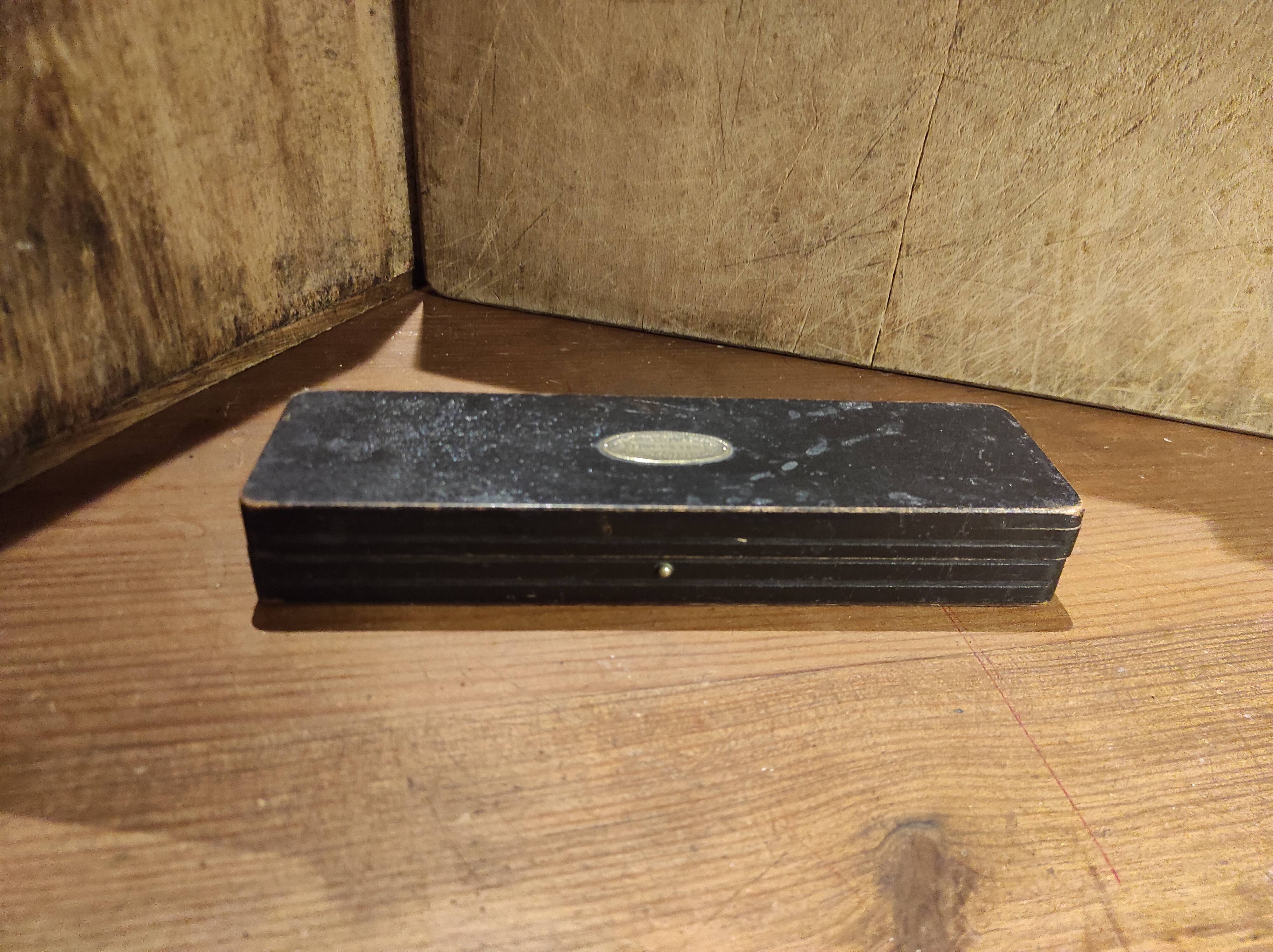 Vintage French pencil case in ebonized wood
