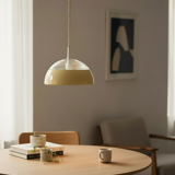 Supenspension space-age en verre holophane et métal laqué années 70.