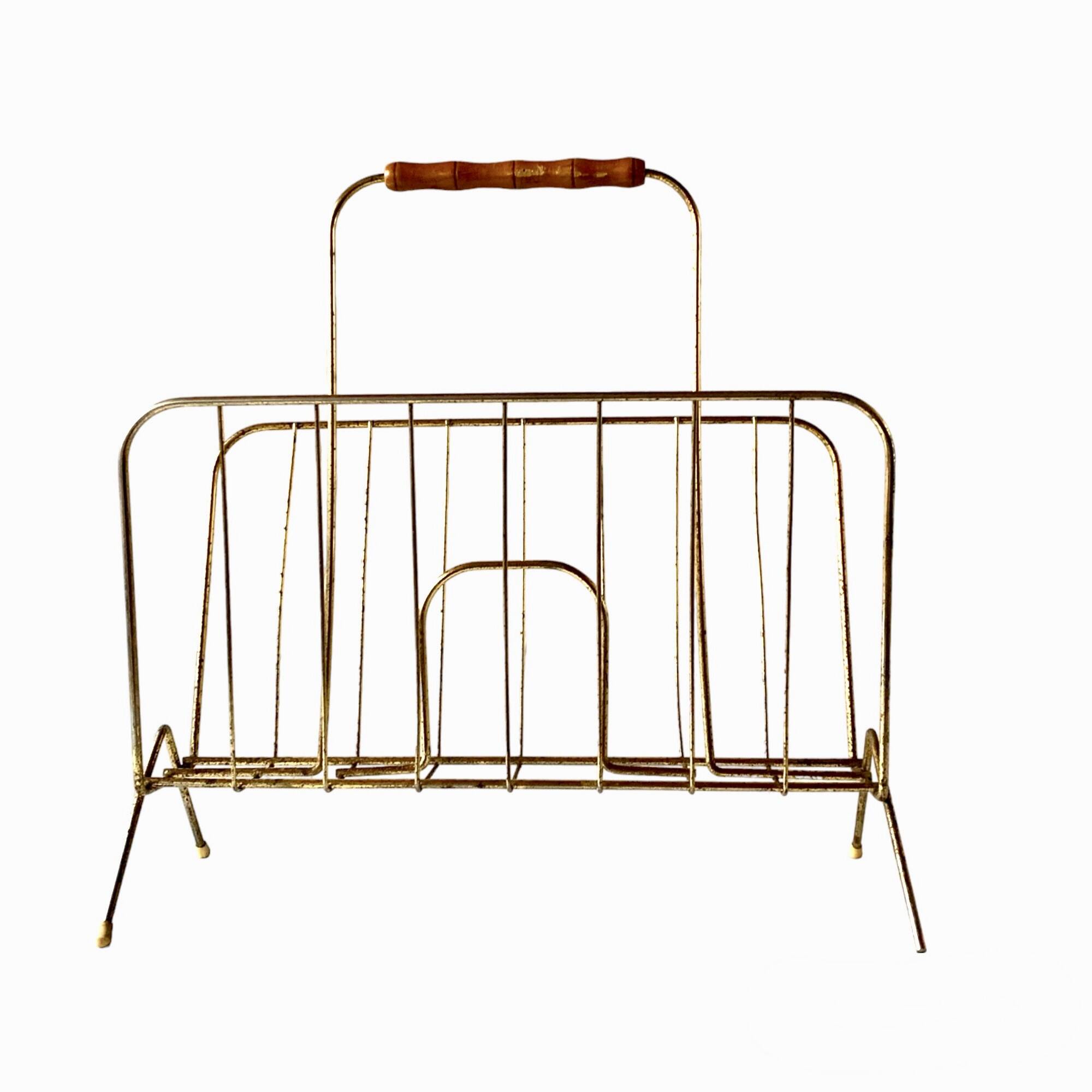 Porte-revue vintage en laiton