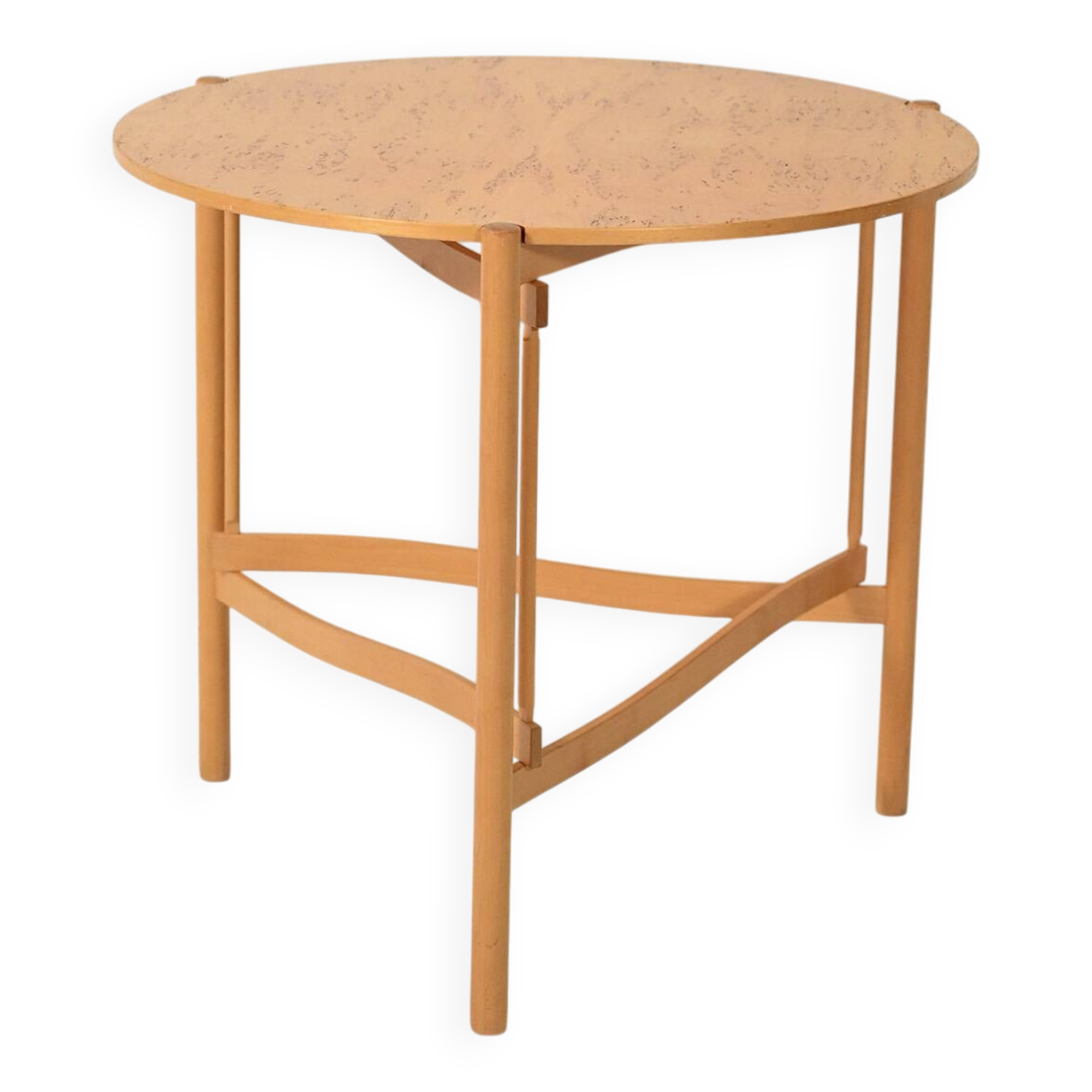 Scandinavian round birch coffee table by Karl Andersson & Söner