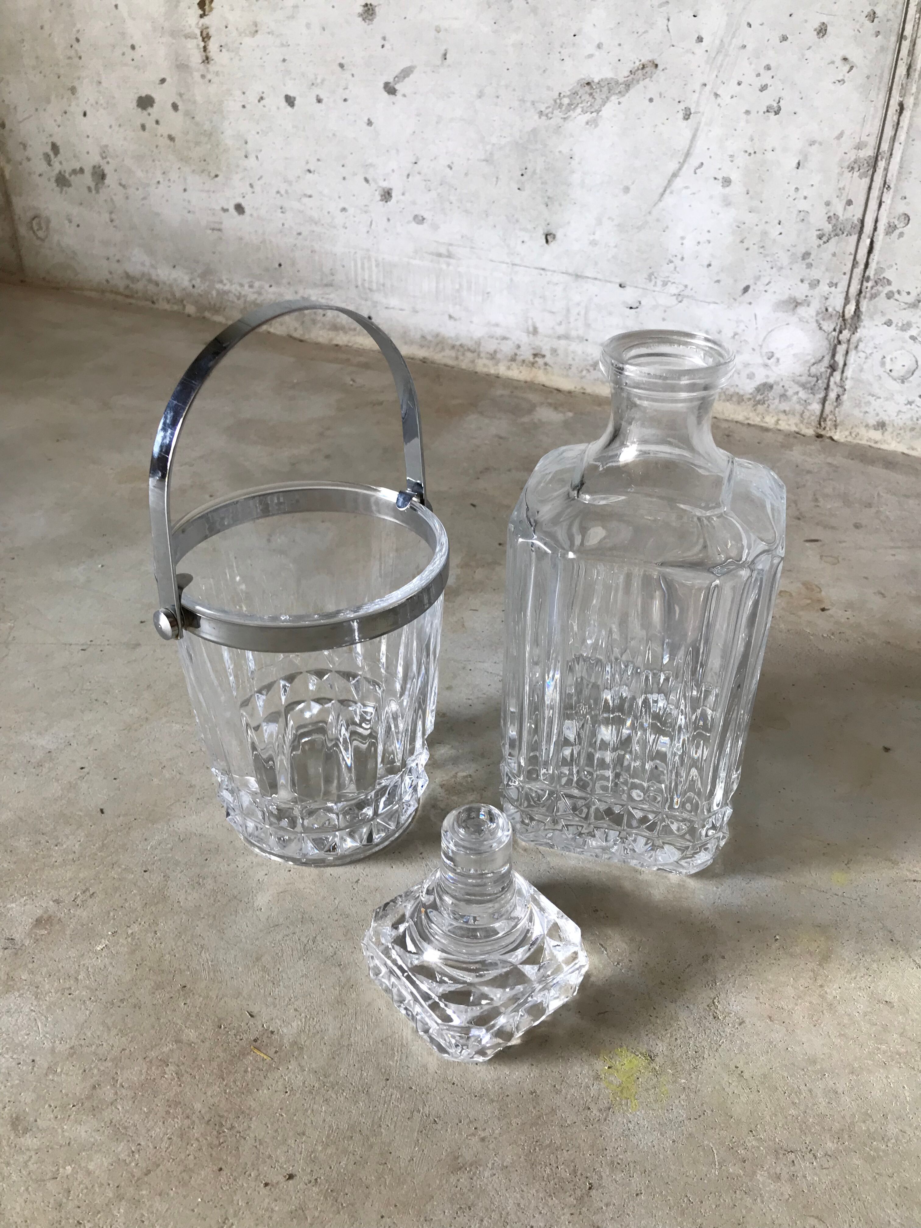 Whisky decanter and ice bucket