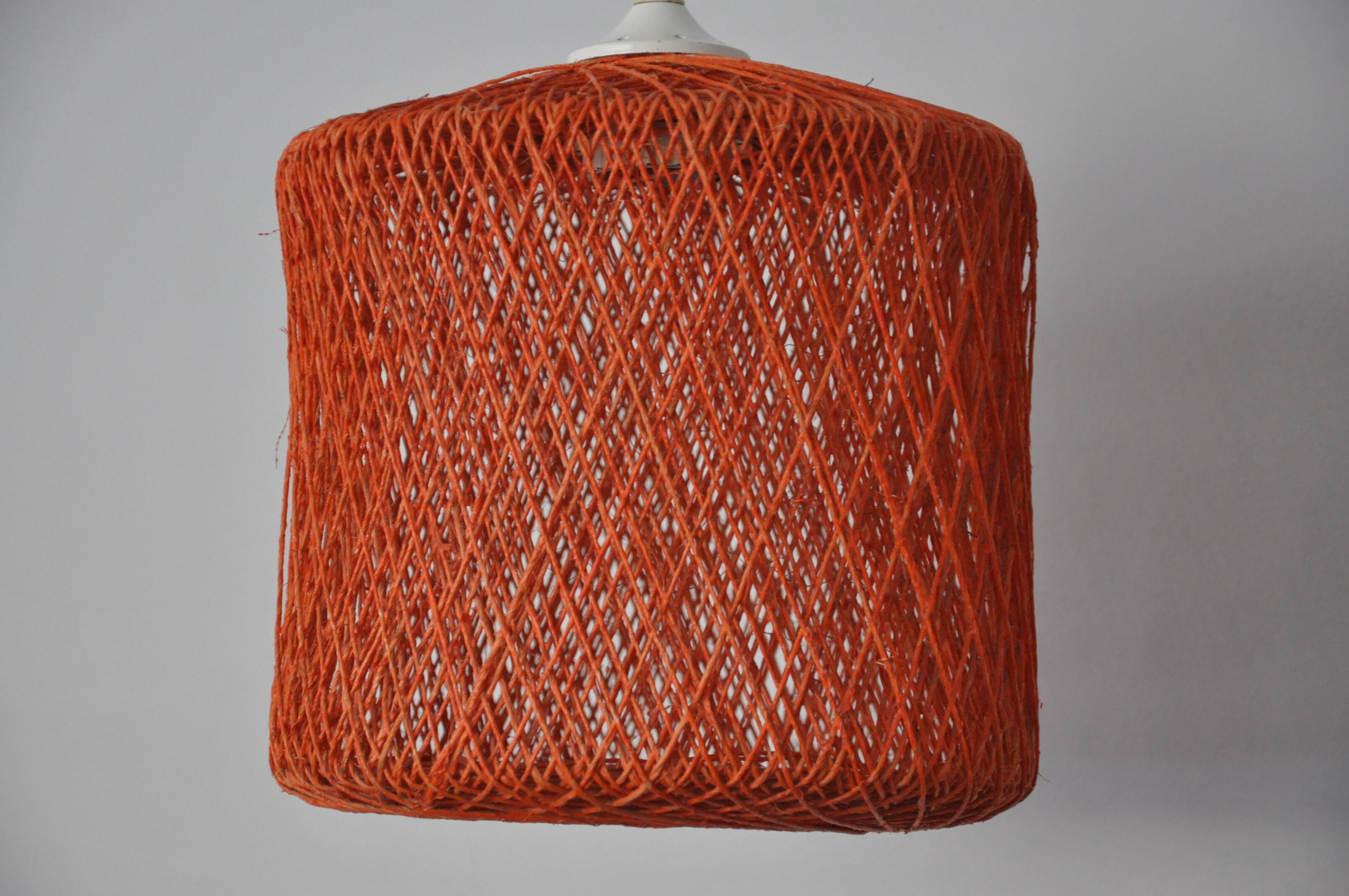 Hanging lamp in braided orange threads 50
