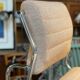 Fauteuil / chauffeuse de salon tissus et chrome Atal 1970