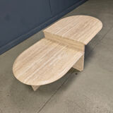 Pair of vintage travertine coffee tables or side tables, 1970s