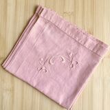 Old tea tablecloth, embroidered linen