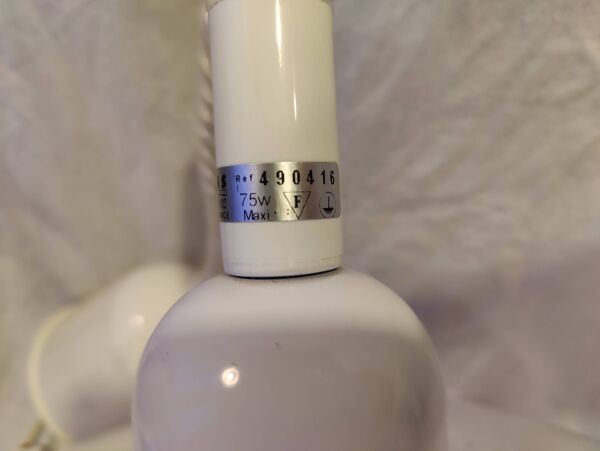 Suspension vintage Delmas hauteur réglable blanche