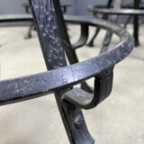 Vintage brutalist wrought iron bar stools, 1970s - set of 6