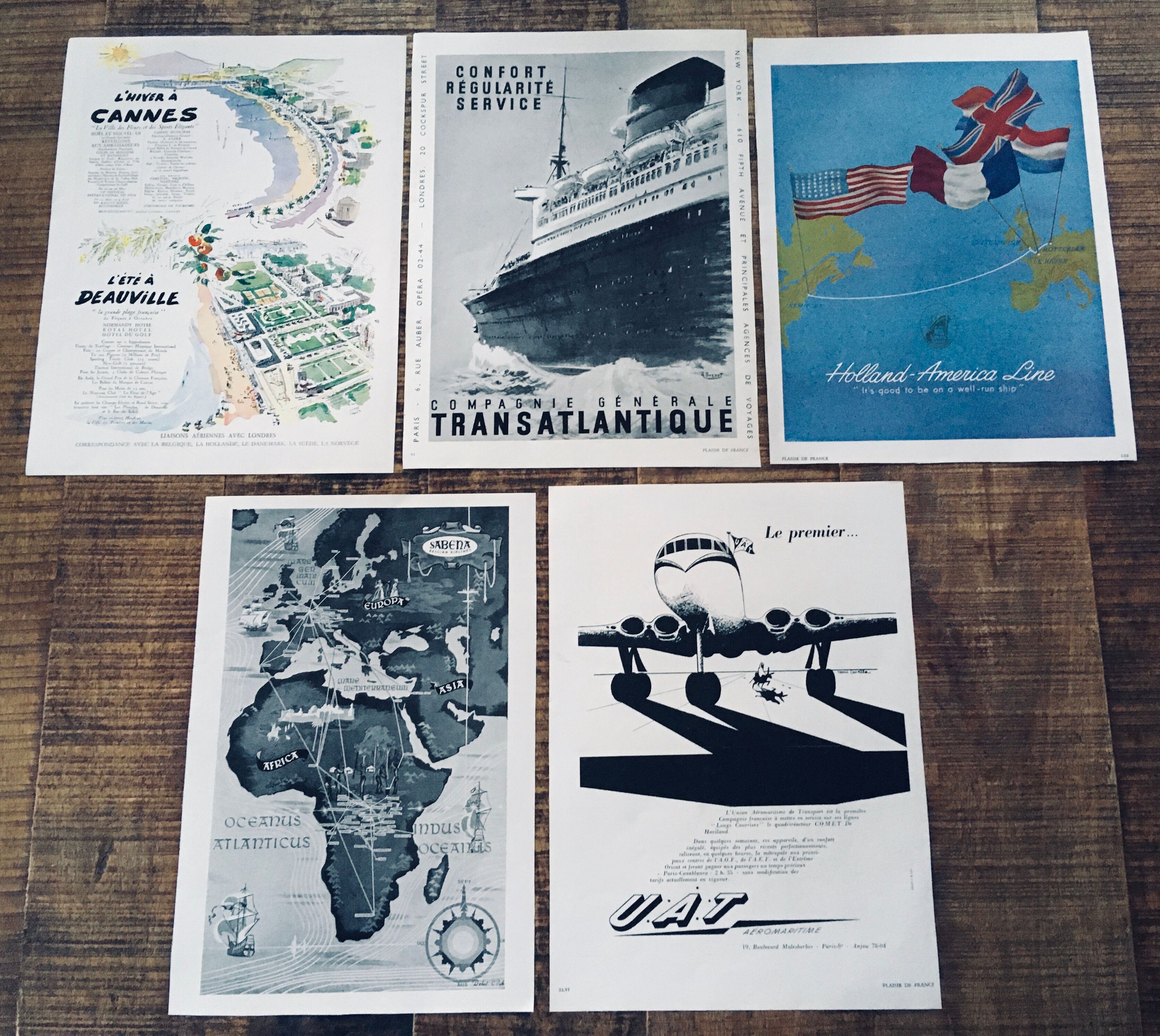 Lot 5 50s advertisements "travels"