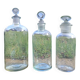 Set of 3 retro glass bottles