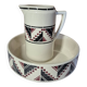 Antique toilet set Badonviller grenade ceramic geometric pattern