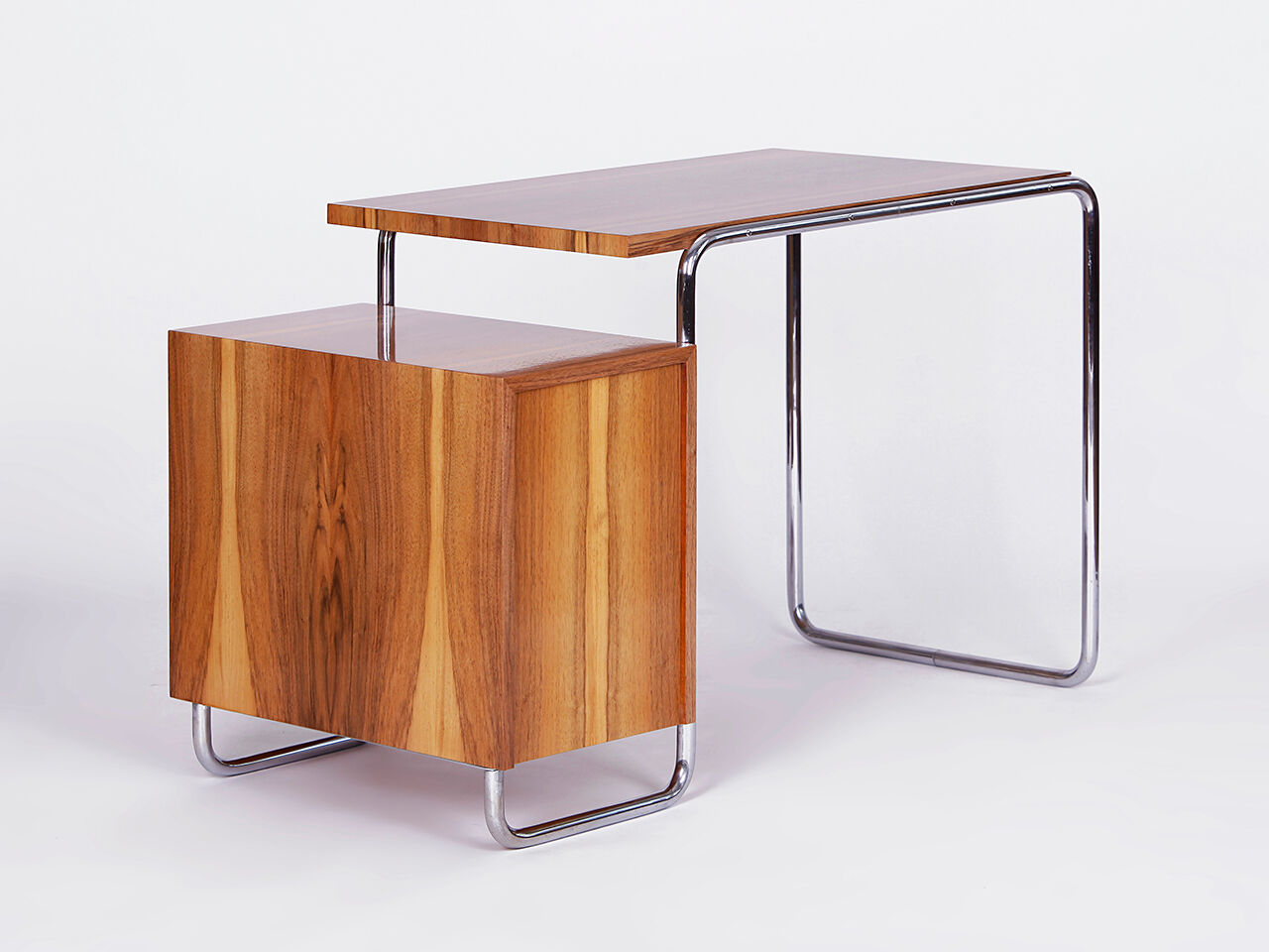 Functionalist Desk Czech Bauhaus Tubular Steel, 1930s