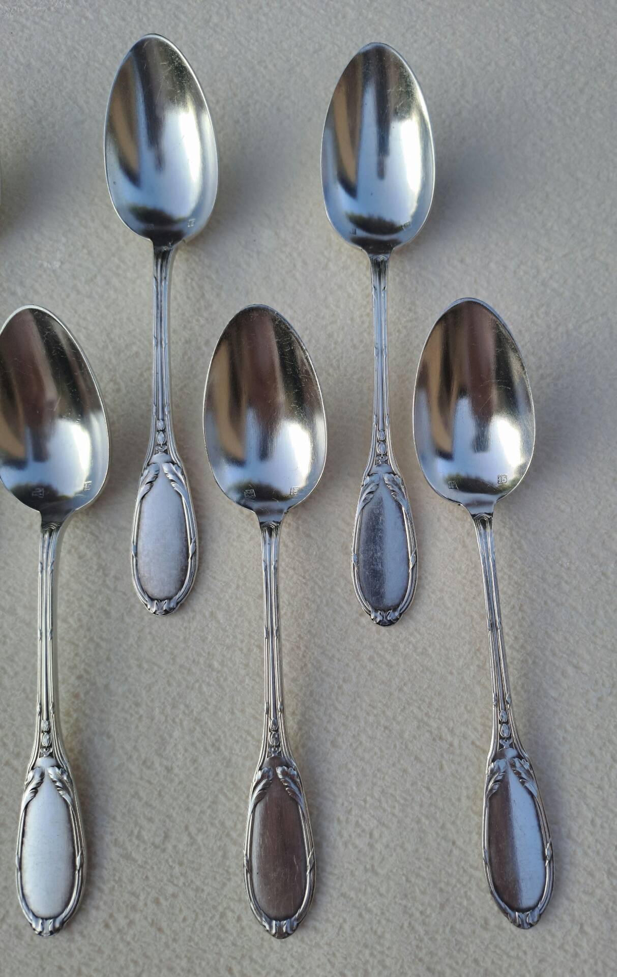 10 small silver-plated metal spoons SF Saglier Frères