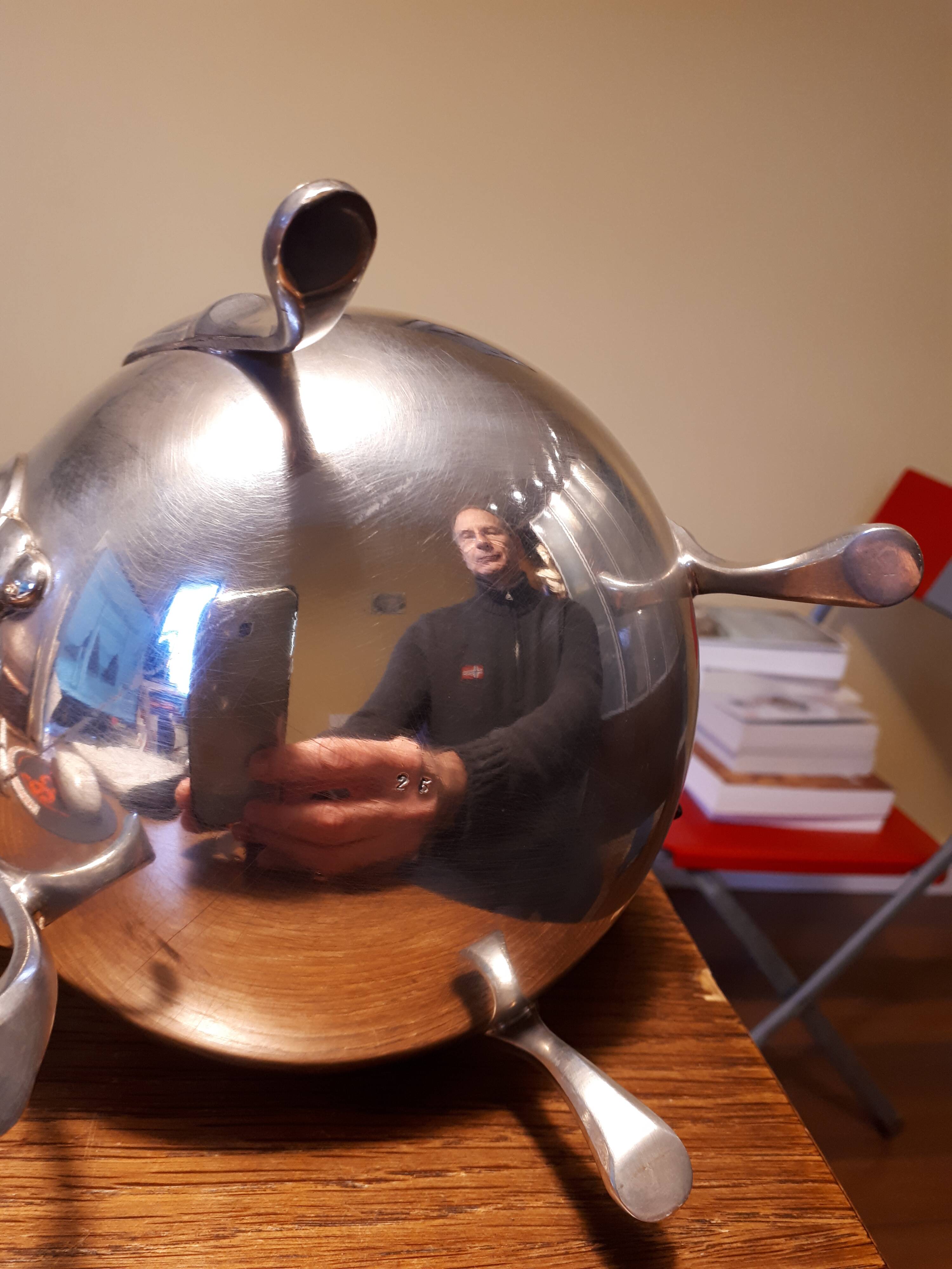 Vintage silver metal teapot