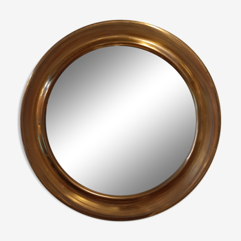 Round brass mirror 37cm