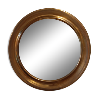 Round brass mirror 37cm