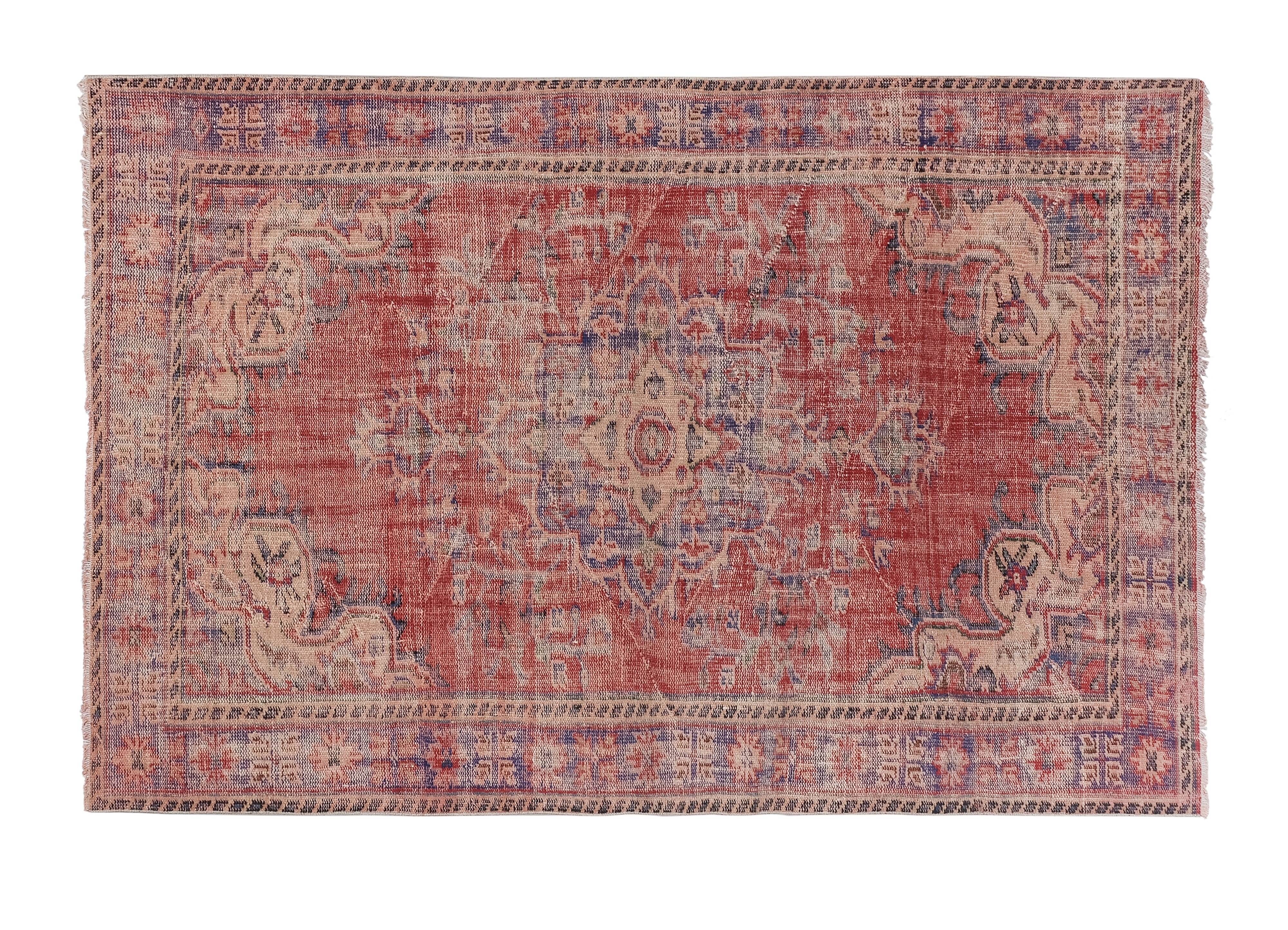 Vintage Turkish rug from Oushak, handwoven 182x276 cm