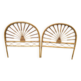 Pair of 1960s rattan headboards from France