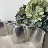 Brushed aluminum candle holder