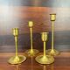 4 Scandinavian brass candlesticks from the 1960s