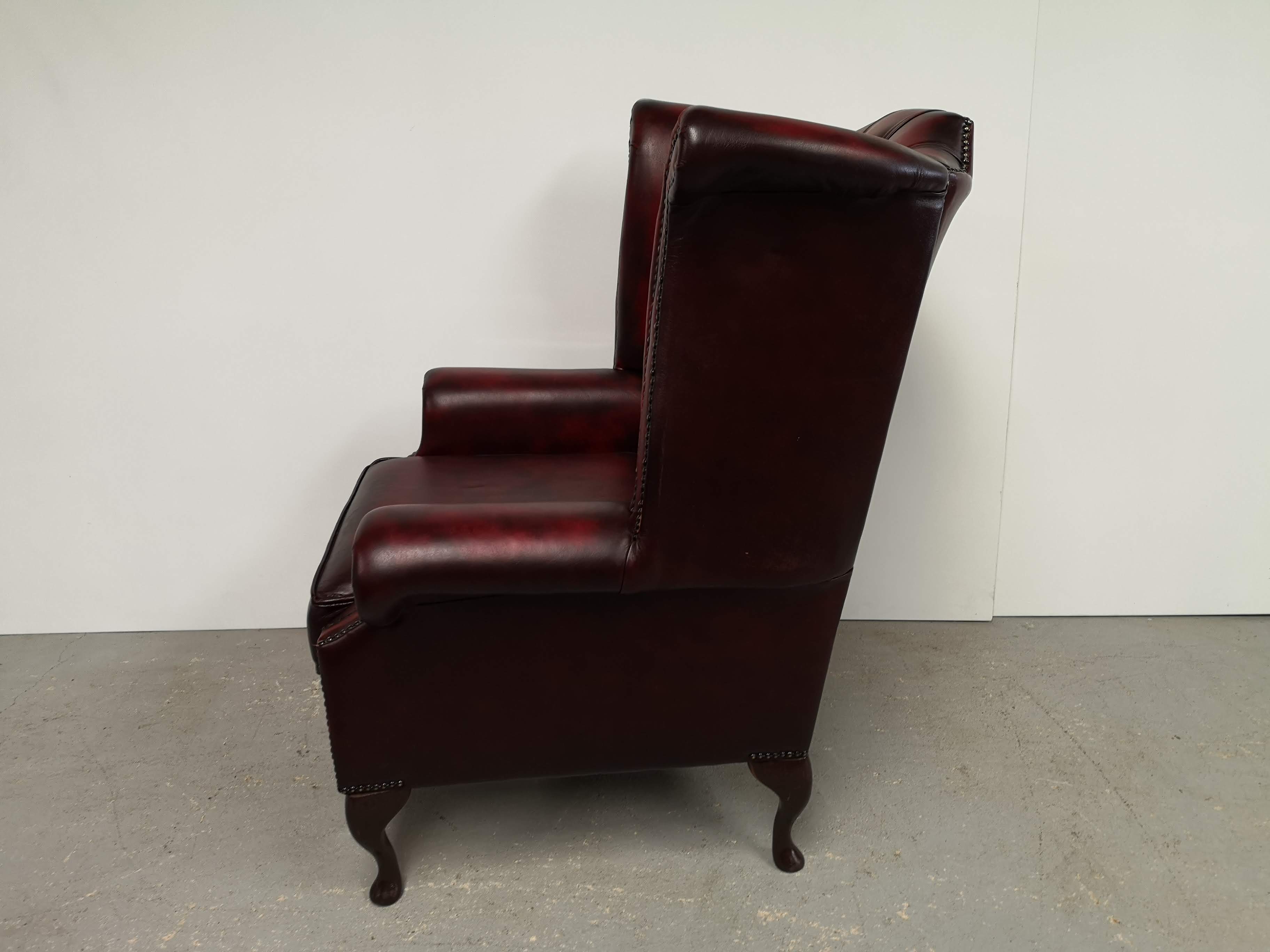 Burgundy chesterfield chair
