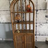 Vintage bamboo bookcase shelf