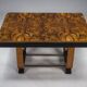 Art Deco French Walnut & Burl Dining Set, 1930s, Set of 7