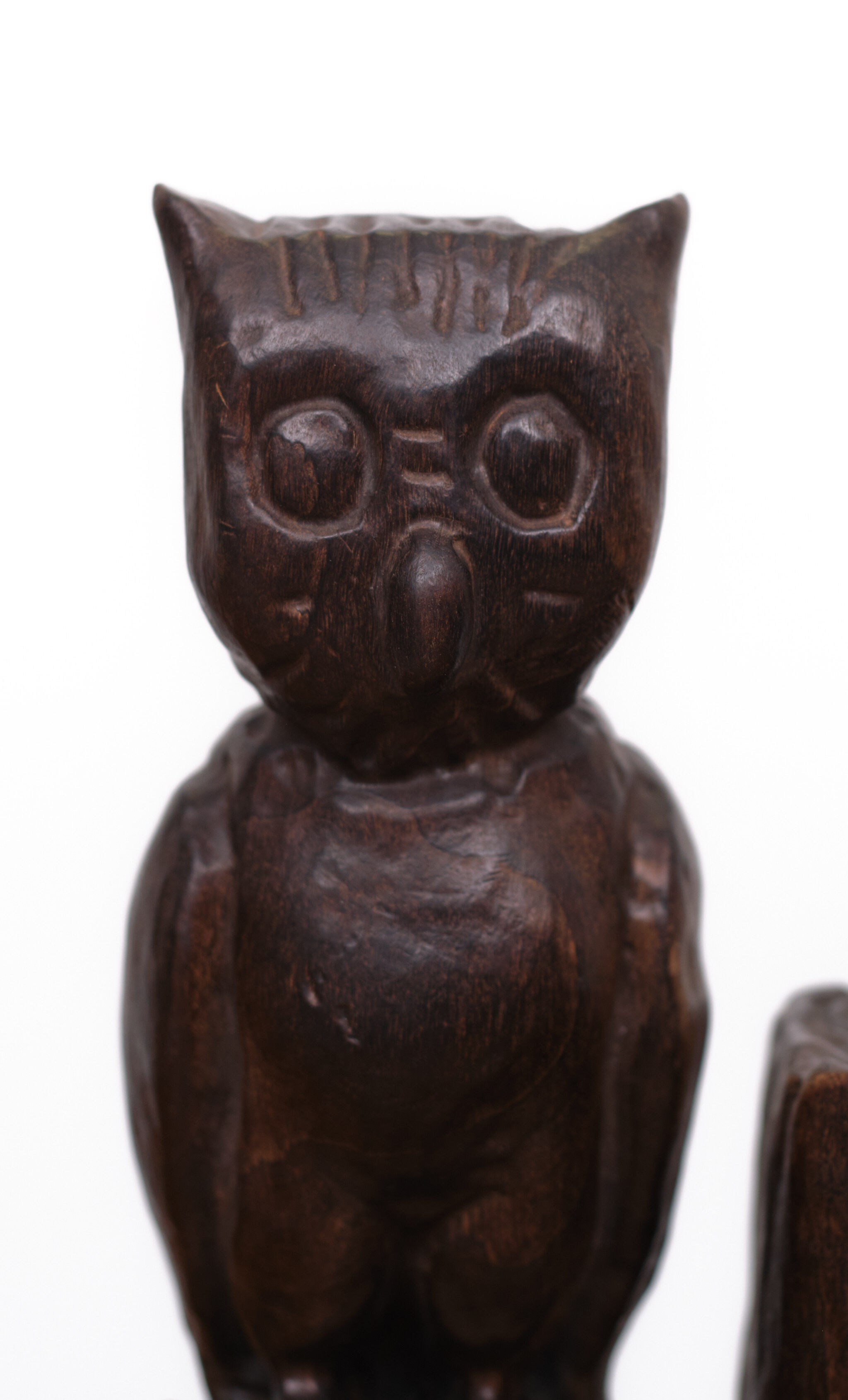 Vintage Owl Bookends Wood Spain, 1960s