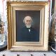 Painting Portrait of an ancient man 19th with gilded wooden frame