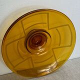 Large Art Deco amber glass bowl