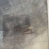 Portrait of a man in pastel under glass, signed, early 20th century.