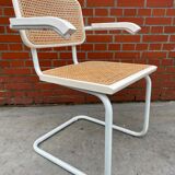Cesca chair model with armrest in white