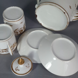 Antique coffee service: jug + 2 cups, old Paris porcelain, 19th century C657