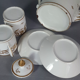 Antique coffee service: jug + 2 cups, old Paris porcelain, 19th century C657